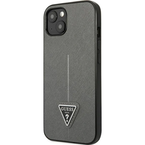 Kup Etui Guess GUHCP13SPSATLG Apple iPhone 13 mini srebrny/silver hardcase Saffiano Triangle Logo - GUE1850SLV - {ean13} - Sklep Home Screen