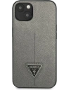 Kup Etui Guess GUHCP13SPSATLG Apple iPhone 13 mini srebrny/silver hardcase Saffiano Triangle Logo - GUE1850SLV - {ean13} - Sklep Home Screen