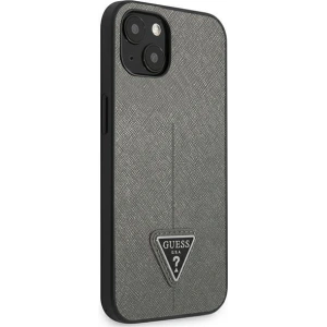 Kup Hülle Guess GUHCP13SPSATLG Apple iPhone 13 mini silber/silver Hardcase Saffiano Triangle Logo - GUE1850SLV - {ean13} - Sklep Home Screen