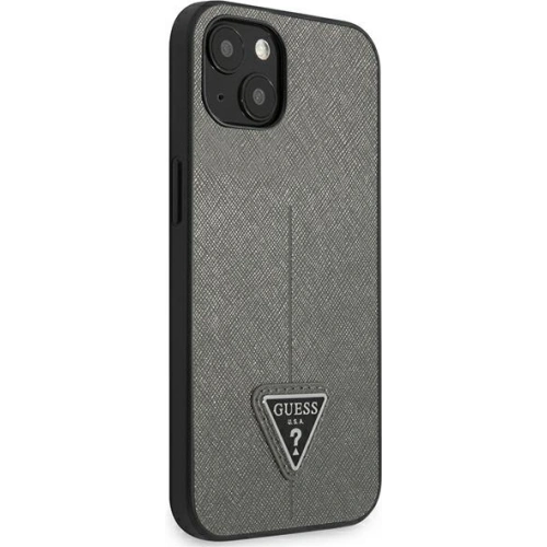 Kup Etui Guess GUHCP13SPSATLG Apple iPhone 13 mini srebrny/silver hardcase Saffiano Triangle Logo - GUE1850SLV - {ean13} - Sklep Home Screen