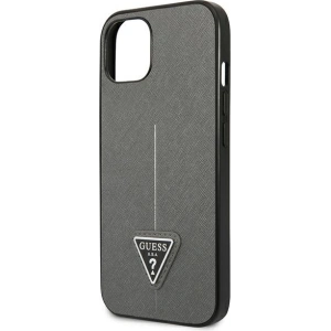 Kup Hülle Guess GUHCP13SPSATLG Apple iPhone 13 mini silber/silver Hardcase Saffiano Triangle Logo - GUE1850SLV - {ean13} - Sklep Home Screen