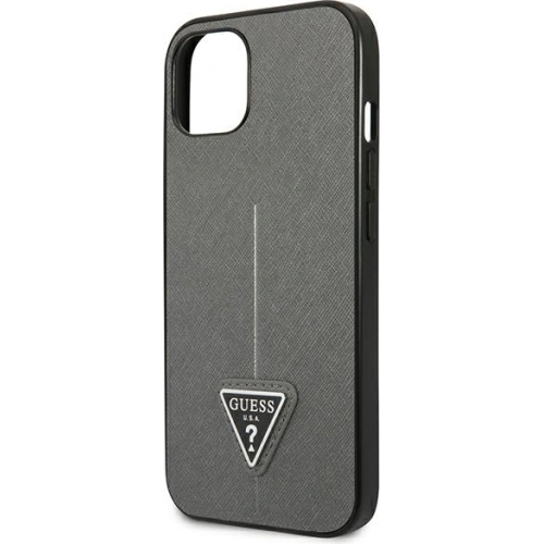 Kup Etui Guess GUHCP13SPSATLG Apple iPhone 13 mini srebrny/silver hardcase Saffiano Triangle Logo - GUE1850SLV - {ean13} - Sklep Home Screen