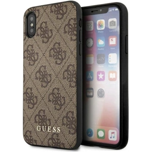 Kup Case Guess GUHCPXG4GFBR Apple iPhone XS/X braun/braune Hartschale 4G Metall-Gold-Logo - GUE1853BR - {ean13} - Sklep Home Screen