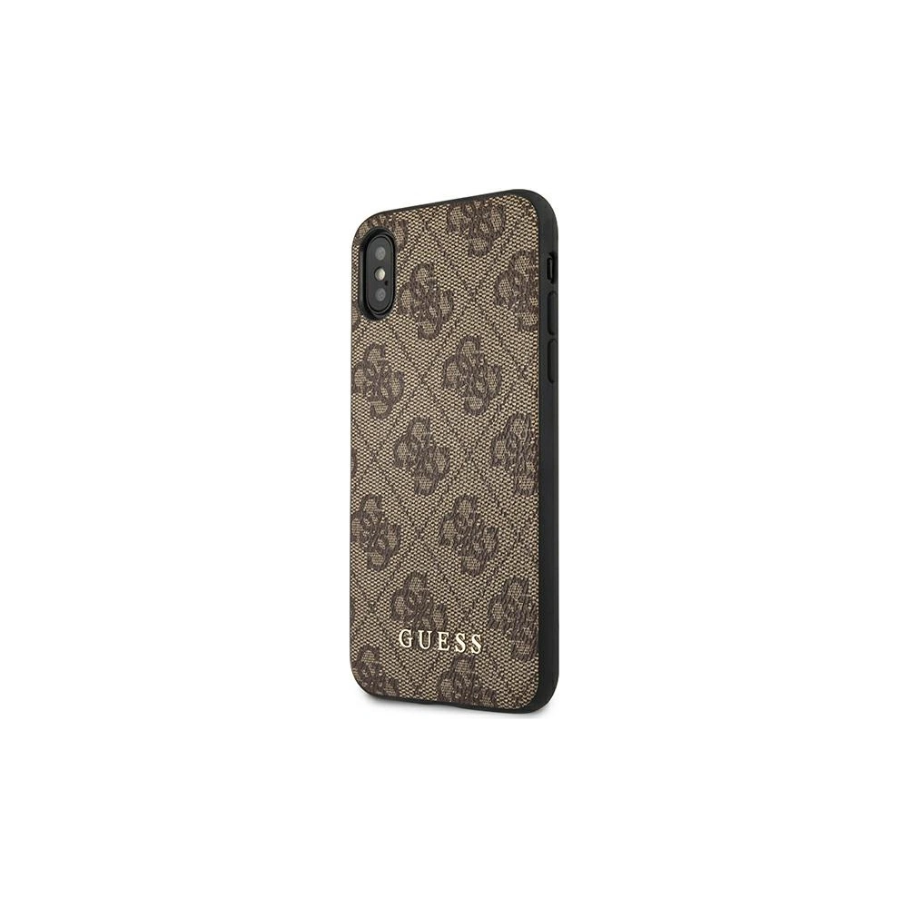 Etui Guess GUHCPXG4GFBR Apple iPhone XS/X brązowy/brown hard case 4G Metal Gold Logo