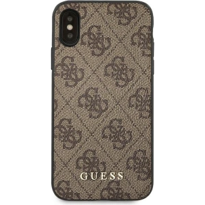 Kup Case Guess GUHCPXG4GFBR Apple iPhone XS/X braun/braune Hartschale 4G Metall-Gold-Logo - GUE1853BR - {ean13} - Sklep Home Screen