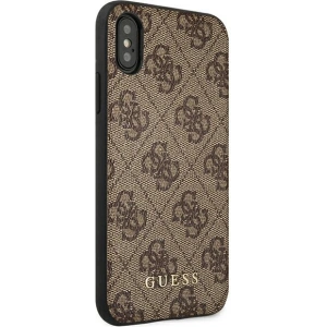 Kup Case Guess GUHCPXG4GFBR Apple iPhone XS/X braun/braune Hartschale 4G Metall-Gold-Logo - GUE1853BR - {ean13} - Sklep Home Screen