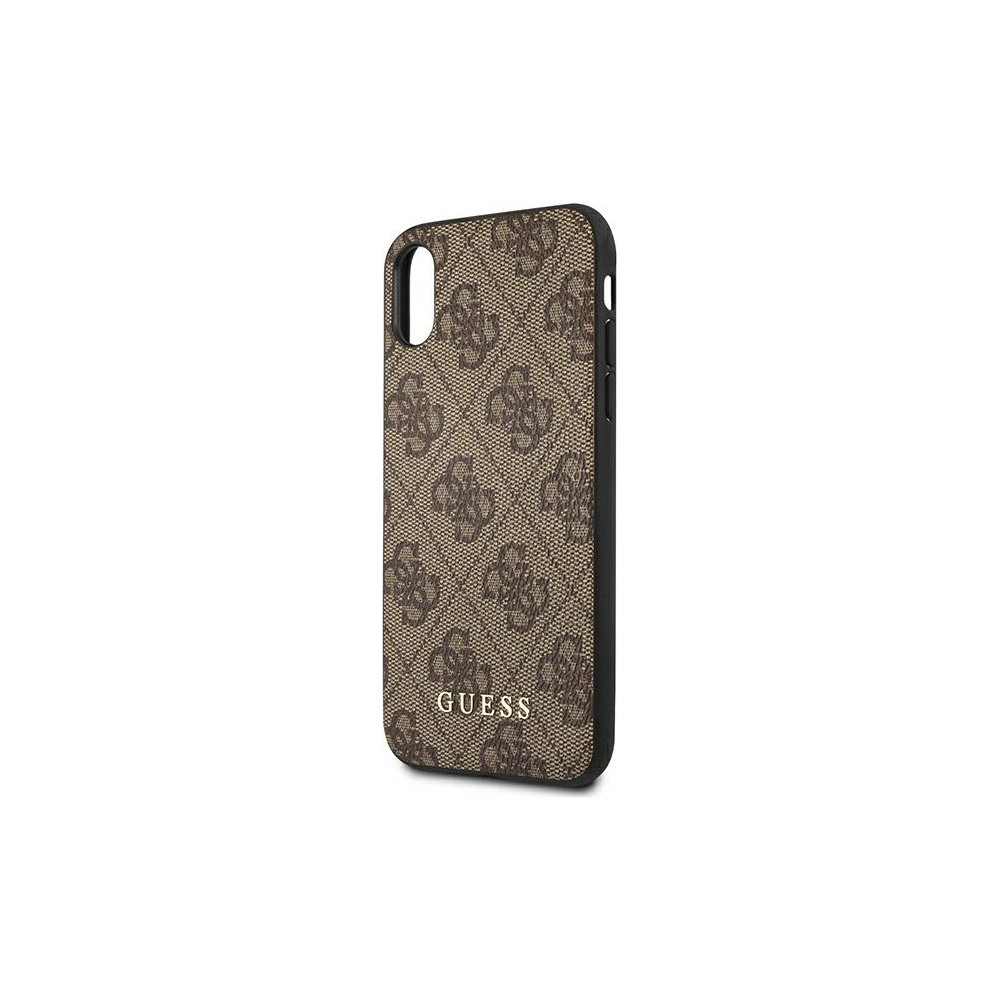 Etui Guess GUHCPXG4GFBR Apple iPhone XS/X brązowy/brown hard case 4G Metal Gold Logo