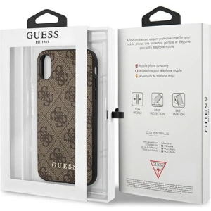 Kup Case Guess GUHCPXG4GFBR Apple iPhone XS/X braun/braune Hartschale 4G Metall-Gold-Logo - GUE1853BR - {ean13} - Sklep Home Screen