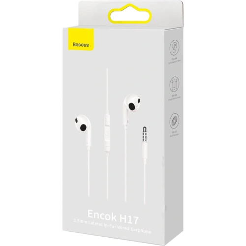 Kup Kopfhörer Baseus Encok H17 Miniklinke 3.5mm weiß - BSU3388WHT - {ean13} - Sklep Home Screen