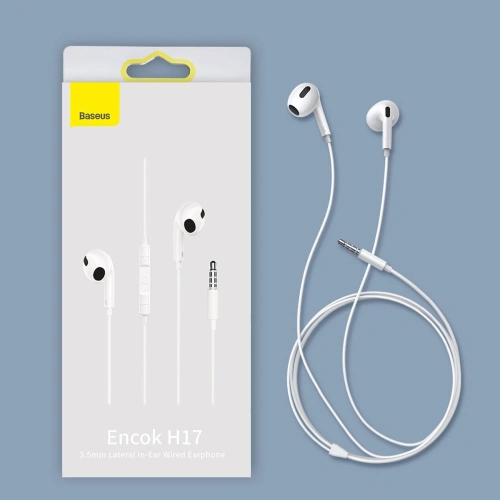 Kup Kopfhörer Baseus Encok H17 Miniklinke 3.5mm weiß - BSU3388WHT - {ean13} - Sklep Home Screen