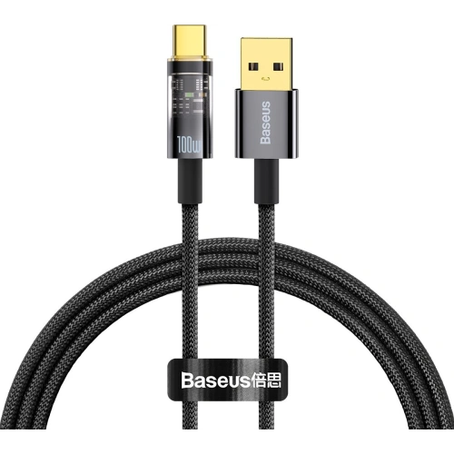 Kup Kabel Baseus Explorer Series USB-A – USB-C 100W 1m černý - BSU3390BLK - {ean13} - Sklep Home Screen