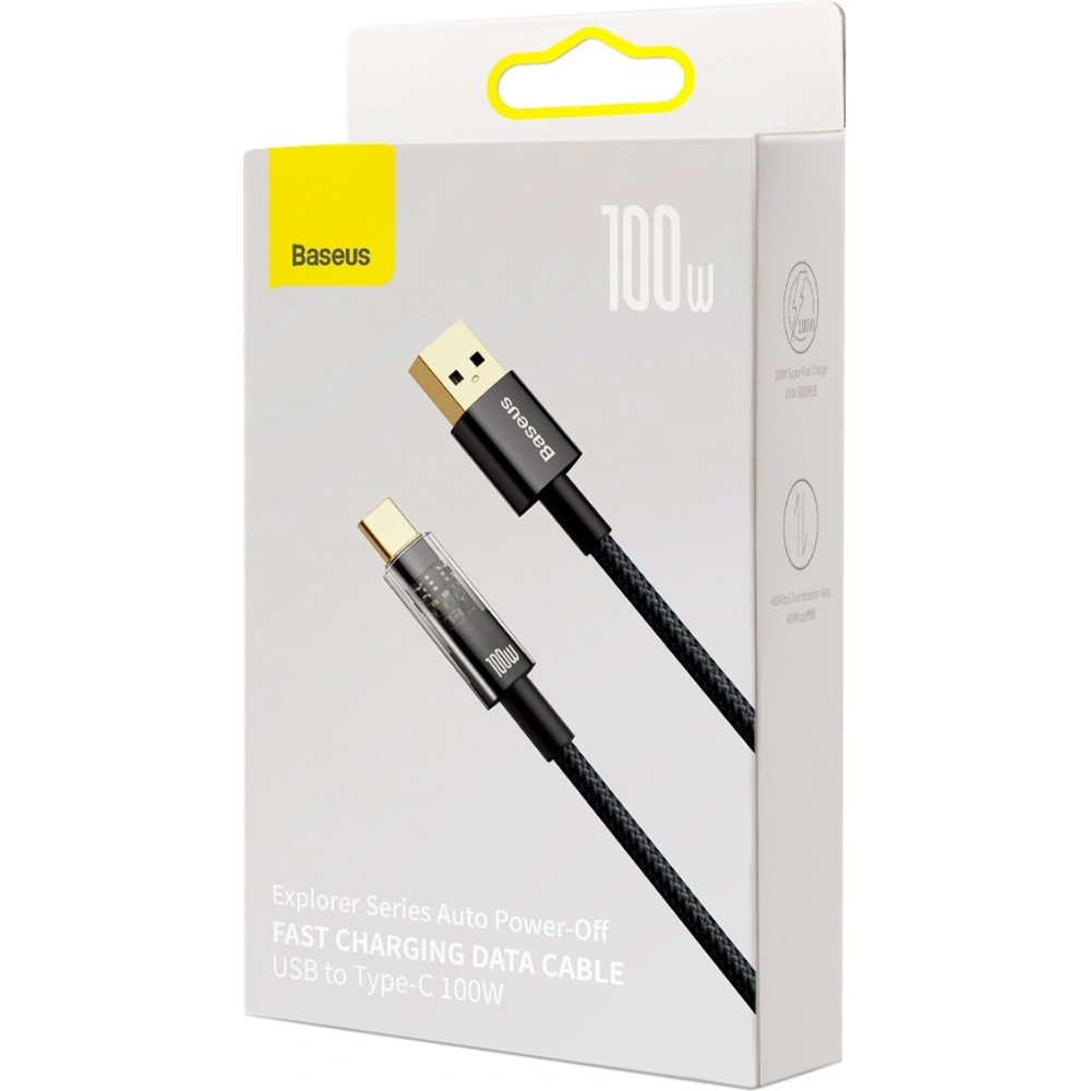 Kabel Baseus Explorer Series USB-A – USB-C 100W 1m czarny