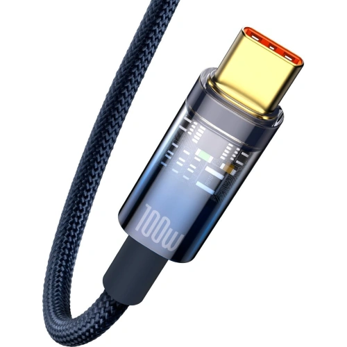 Buy Baseus Explorer Series Auto Power-Off Fast Charging Data Cable USB to Type-C 100W 1m Blue - BSU3391BLU - {ean13} - Home Screen Store Europe