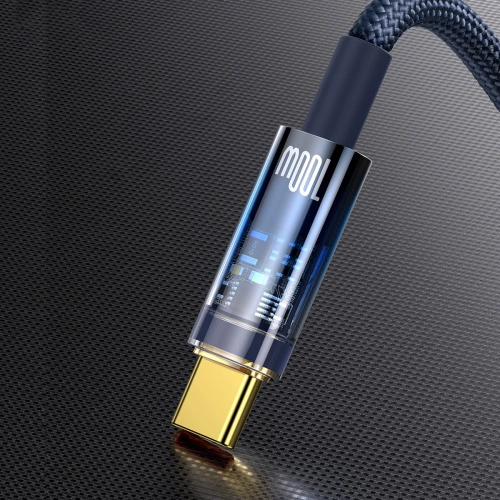 Buy Baseus Explorer Series Auto Power-Off Fast Charging Data Cable USB to Type-C 100W 2m Blue - BSU3393BLU - {ean13} - Home Screen Store Europe