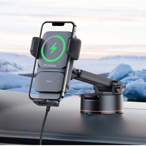 Kup Auto-Halterung Baseus Wisdom Auto Alignment Car Mount Wireless Charger QI 15W (Saugbasis) Schwarz - BSU3394BLK - {ean13} - Sklep Home Screen