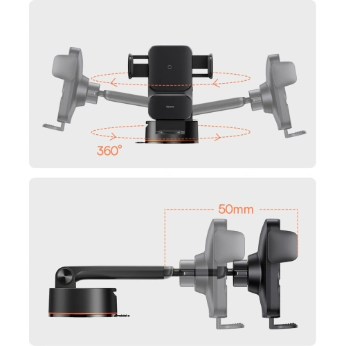 Kup Auto-Halterung Baseus Wisdom Auto Alignment Car Mount Wireless Charger QI 15W (Saugbasis) Schwarz - BSU3394BLK - {ean13} - Sklep Home Screen