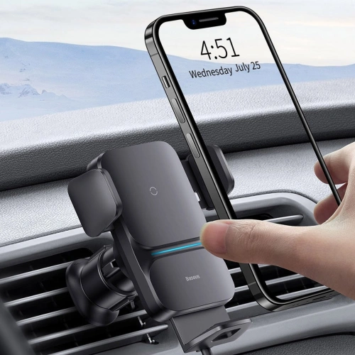 Kup Auto-Halterung Baseus Wisdom Auto Alignment Car Mount Wireless Charger QI 15W (Saugbasis) Schwarz - BSU3394BLK - {ean13} - Sklep Home Screen