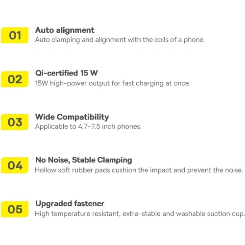 Kup Auto-Halterung Baseus Wisdom Auto Alignment Car Mount Wireless Charger QI 15W (Saugbasis) Schwarz - BSU3394BLK - {ean13} - Sklep Home Screen