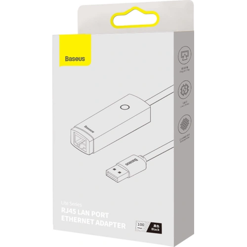 Kup Adapter Baseus Lite Series USB-A - RJ45 LAN-Buchse 100Mbps schwarz - BSU3395BLK - {ean13} - Sklep Home Screen