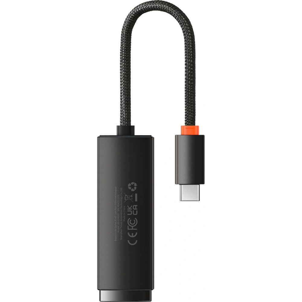 Adapter Baseus Lite Series USB-C - RJ45 gniazdo LAN 100Mbps czarny