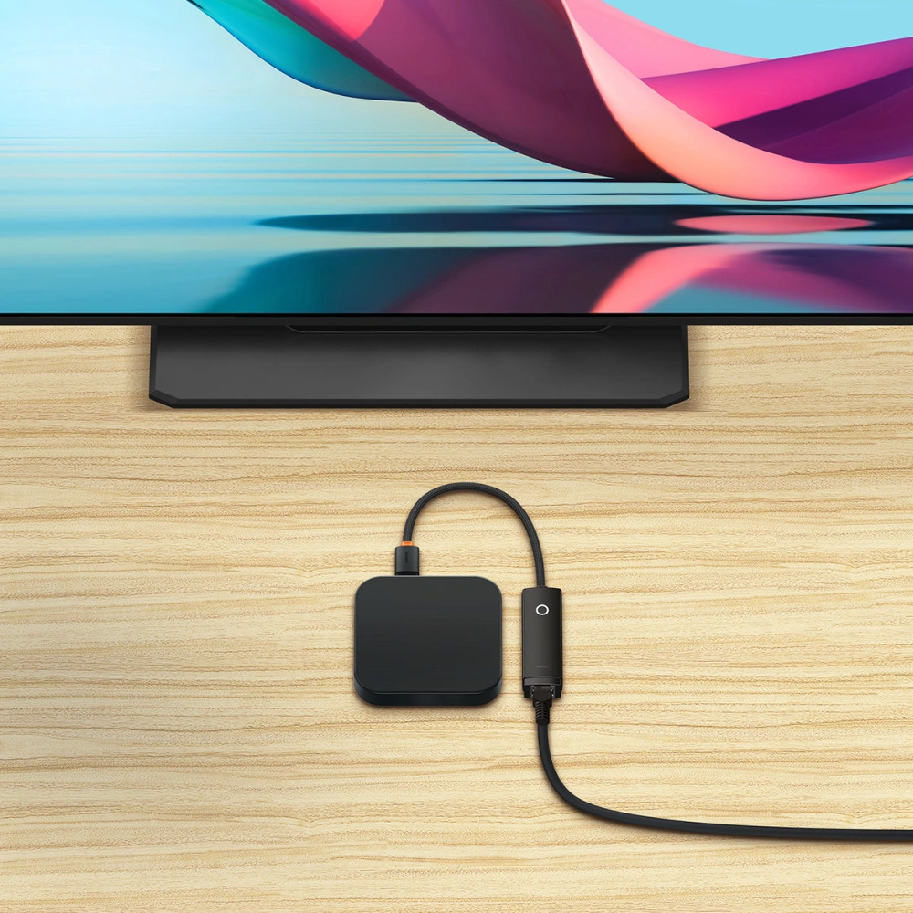 Adapter Baseus Lite Series USB-C - RJ45 gniazdo LAN 100Mbps czarny