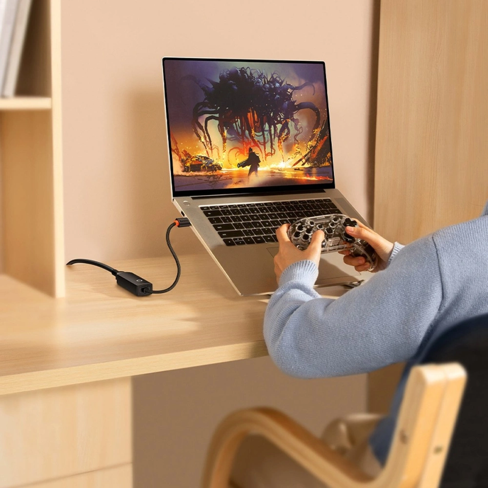 Adapter Baseus Lite Series USB-C - RJ45 gniazdo LAN 100Mbps czarny