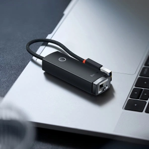 Adapter Baseus Lite Series USB-C - RJ45 gniazdo LAN 100Mbps czarny