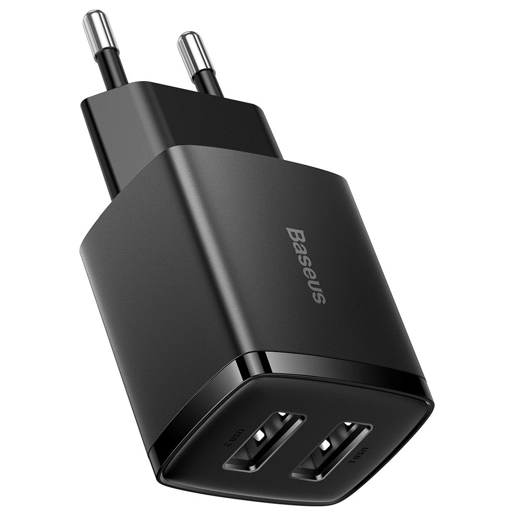 Ładowarka sieciowa Baseus Compact 2xUSB-A 10.5W czarny