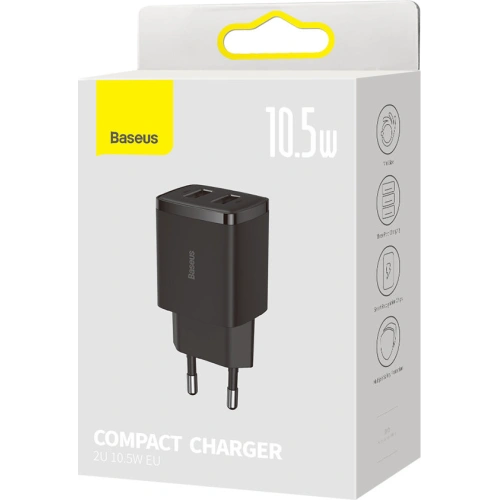 Kup Netzladegerät Baseus Compact 2xUSB-A 10.5W schwarz - BSU3398BLK - {ean13} - Sklep Home Screen