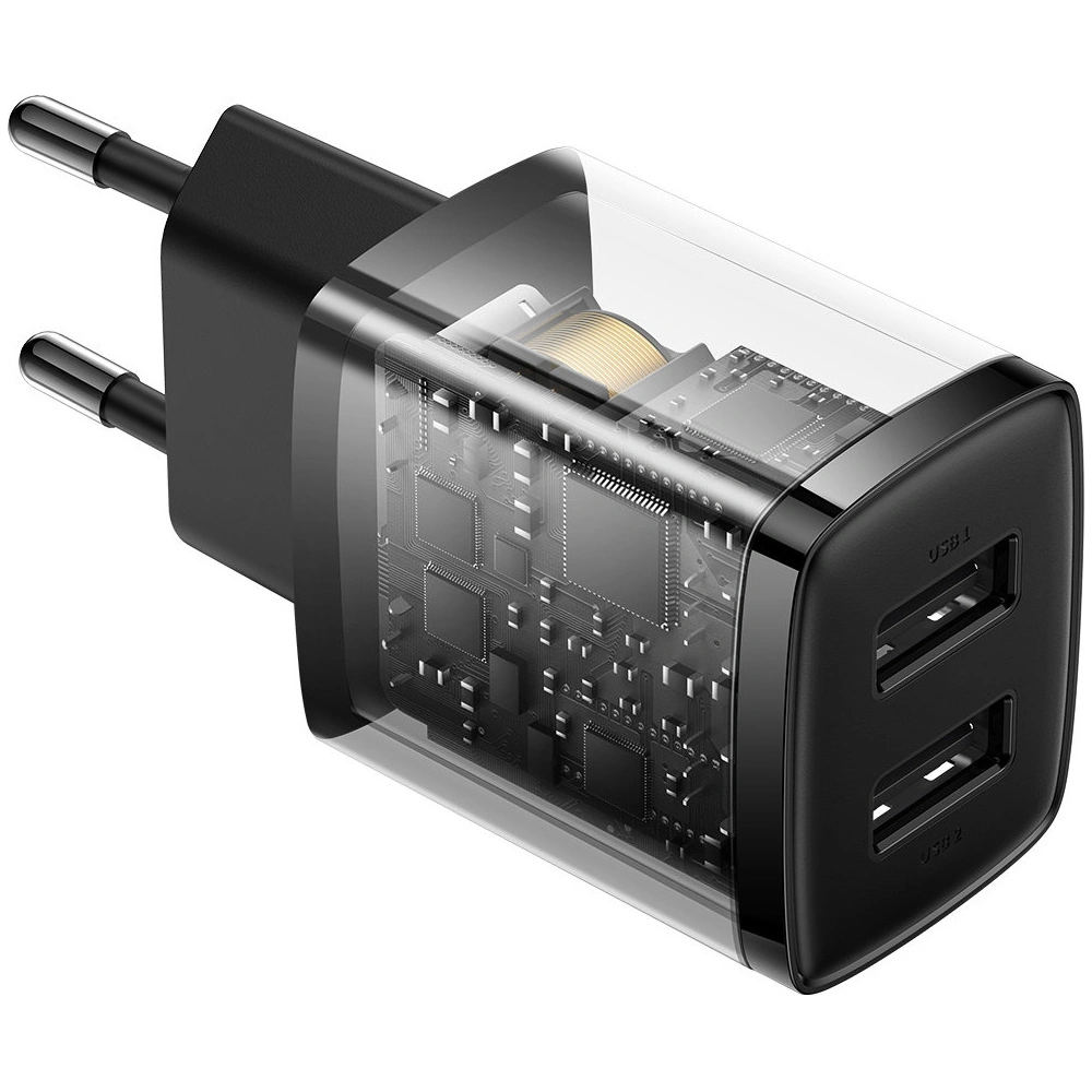 Ładowarka sieciowa Baseus Compact 2xUSB-A 10.5W czarny