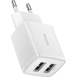 Ładowarka sieciowa Baseus Compact 2xUSB-A 10.5W biały