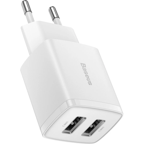 Kup Ładowarka sieciowa Baseus Compact 2xUSB-A 10.5W biały - BSU3399WHT - {ean13} - Sklep Home Screen