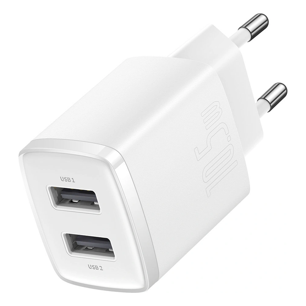 Ładowarka sieciowa Baseus Compact 2xUSB-A 10.5W biały