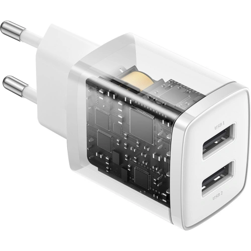 Kup Ładowarka sieciowa Baseus Compact 2xUSB-A 10.5W biały - BSU3399WHT - {ean13} - Sklep Home Screen
