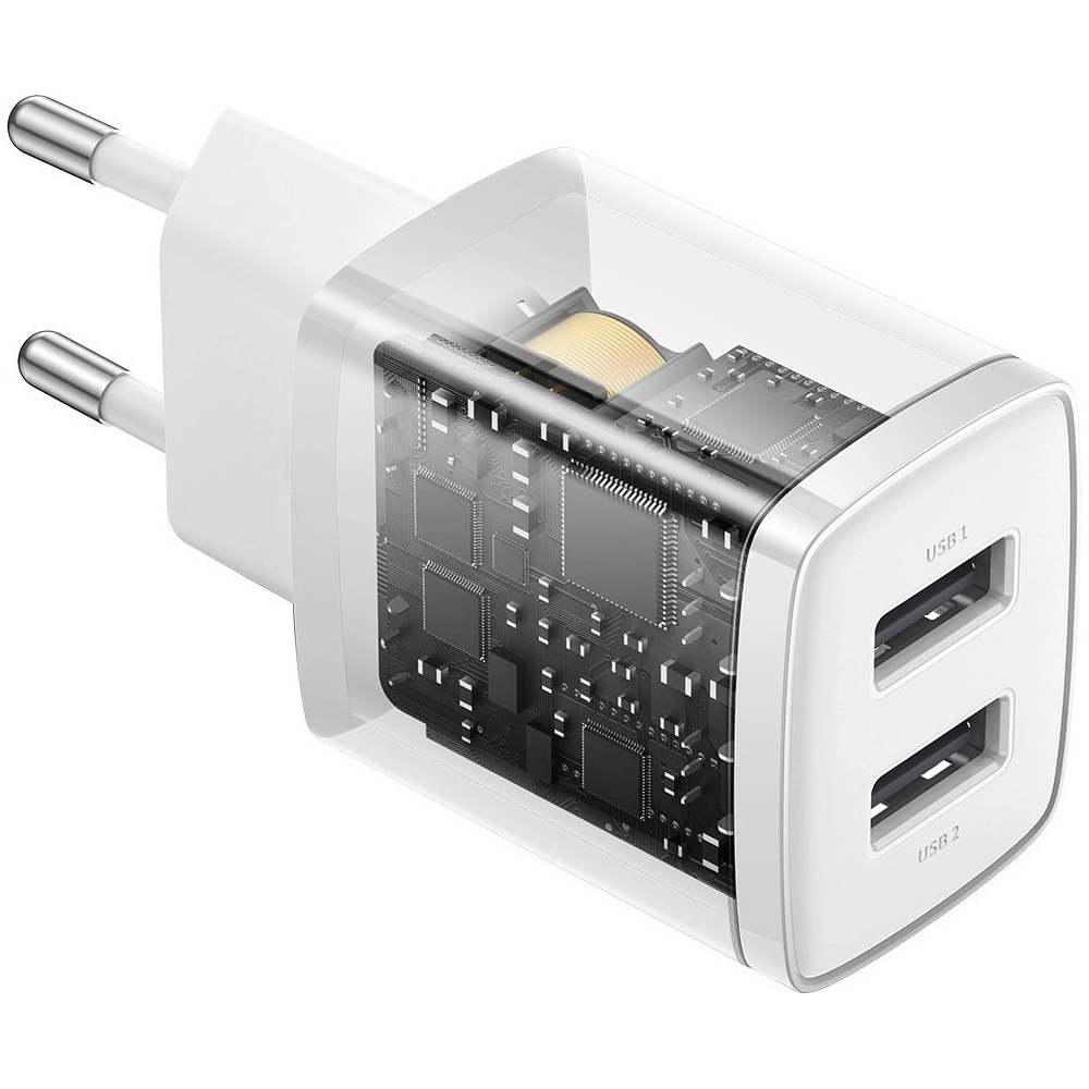 Ładowarka sieciowa Baseus Compact 2xUSB-A 10.5W biały
