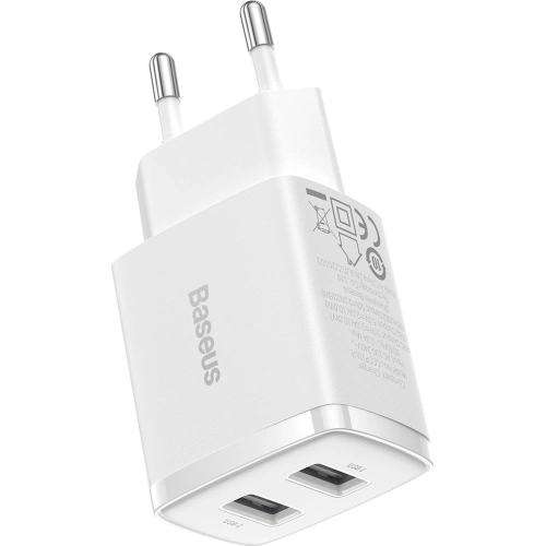 Kup Ładowarka sieciowa Baseus Compact 2xUSB-A 10.5W biały - BSU3399WHT - {ean13} - Sklep Home Screen