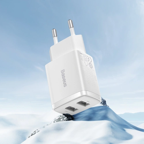 Kup Ładowarka sieciowa Baseus Compact 2xUSB-A 10.5W biały - BSU3399WHT - {ean13} - Sklep Home Screen