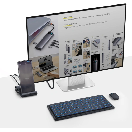 Kup Dockingstation Baseus Mate USB-C HUB schwarz - BSU3400BLK - {ean13} - Sklep Home Screen