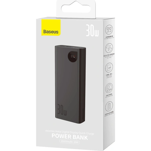 Buy Powerbank Baseus Adaman 20000mAh 30W gray + kabel USB-C - BSU3405GRY - {ean13} - Home Screen Store Europe