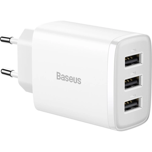 Kup Ładowarka sieciowa Baseus Compact 3xUSB-A 17W biały - BSU3406WHT - {ean13} - Sklep Home Screen