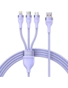 Kup Kabel Baseus Flash Series 3w1 USB-A - USB-C + micro USB + Lightning 100W 1.2m (fioletowy) - BSU3413PRP - {ean13} - Sklep Home Screen