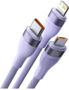 Kup Cablul Baseus Flash Series 3w1 USB-A - USB-C + micro USB + Lightning 100W 1.2m (violet) - BSU3413PRP - {ean13} - Sklep Home Screen