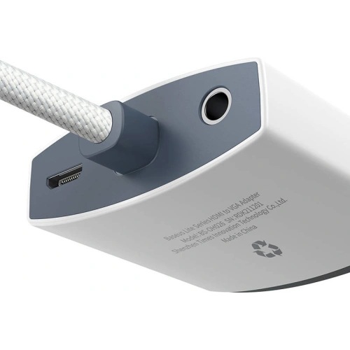 Buy Baseus Lite Series HDMI to VGA Adapter with audio (white) - BSU3417WHT - {ean13} - Home Screen Store Europe