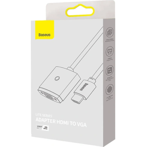 Kup Adapter Baseus Lite Series HDMI - VGA fără audio (alb) - BSU3418WHT - {ean13} - Sklep Home Screen