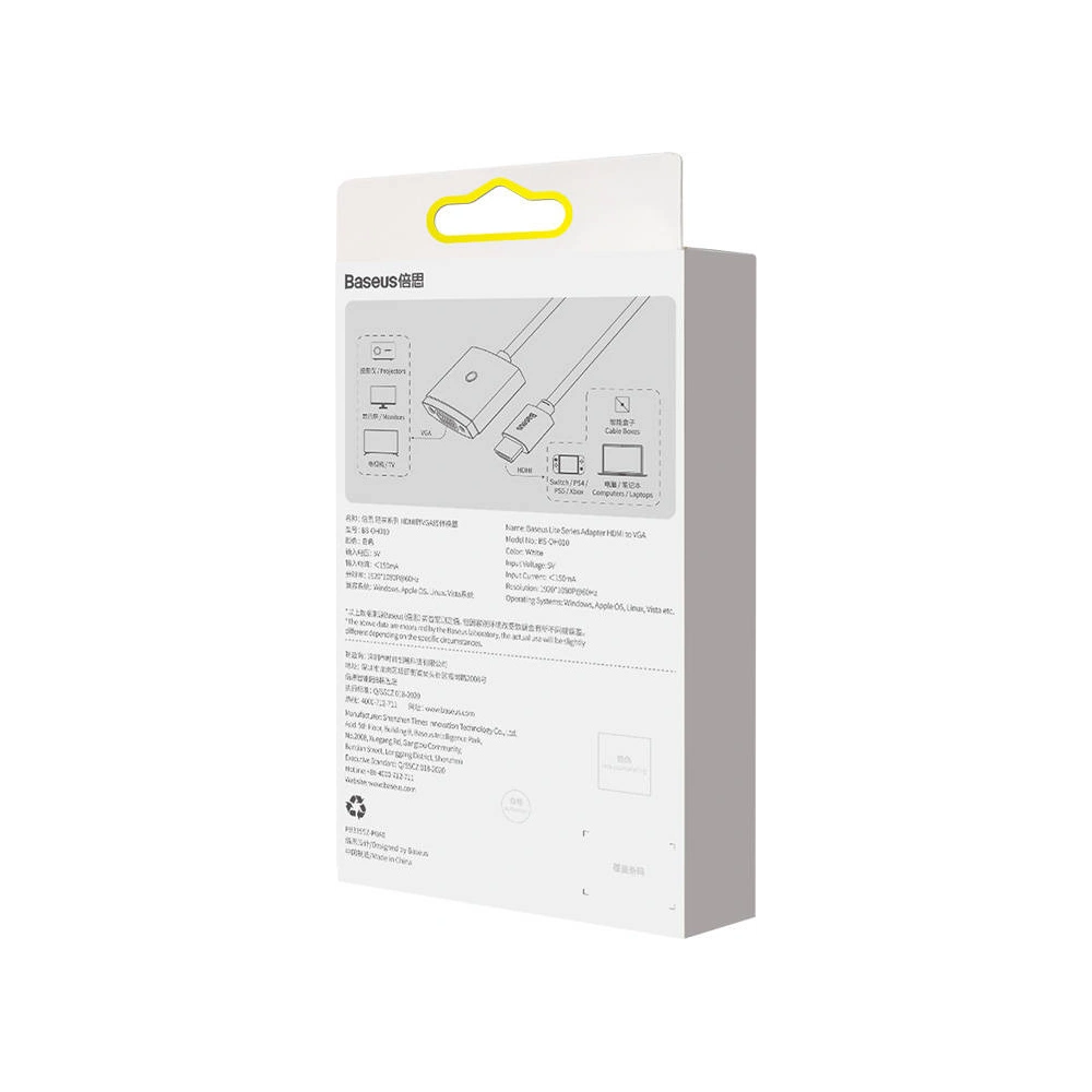 Adapter Baseus Lite Series HDMI - VGA bez audio (biały)