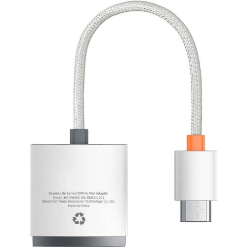 Kup Adapter Baseus Lite Series HDMI - VGA hang nélkül (fehér) - BSU3418WHT - {ean13} - Sklep Home Screen