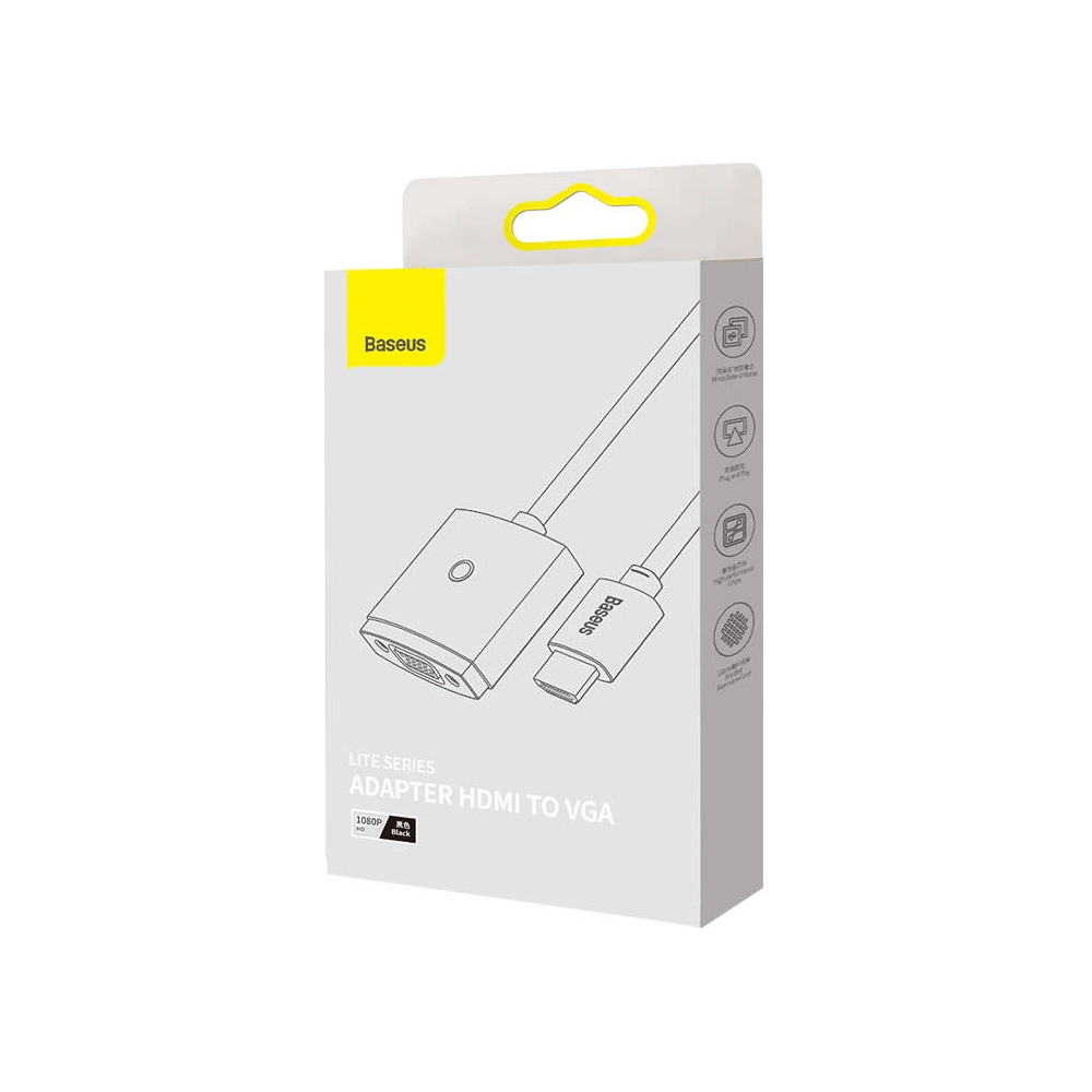 Adapter Baseus Lite Series HDMI - VGA bez audio (czarny)