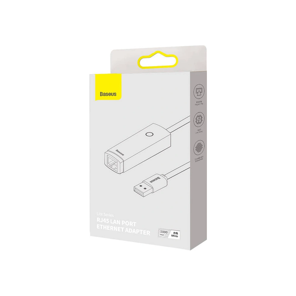 Adapter sieciowy Baseus Lite Series USB-C - RJ45 (biały)