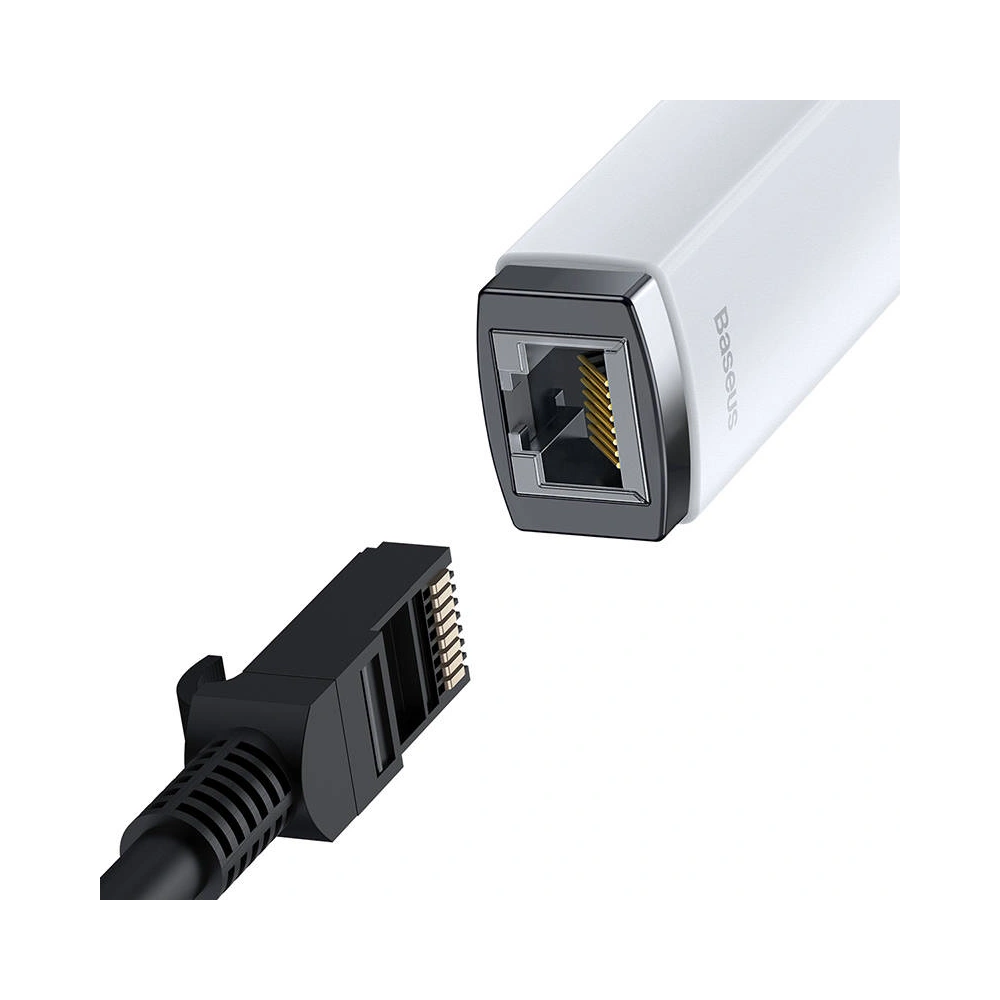 Adapter sieciowy Baseus Lite Series USB-C - RJ45 100Mbps (biały)