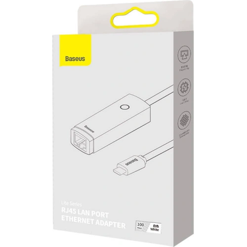 Kup Netzwerkadapter Baseus Lite Series USB-C - RJ45 100Mbps (weiß) - BSU3424WHT - {ean13} - Sklep Home Screen